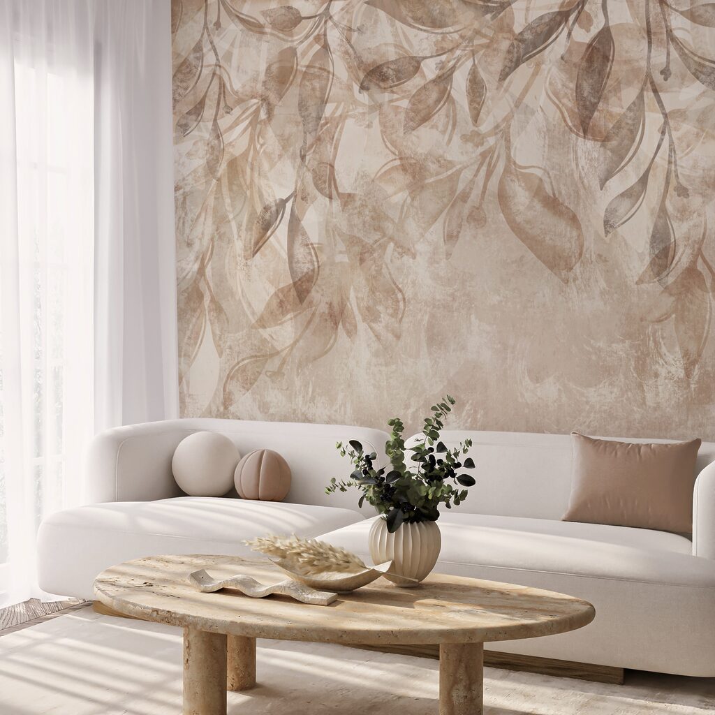 Hojas largas sobre beige — interior 3