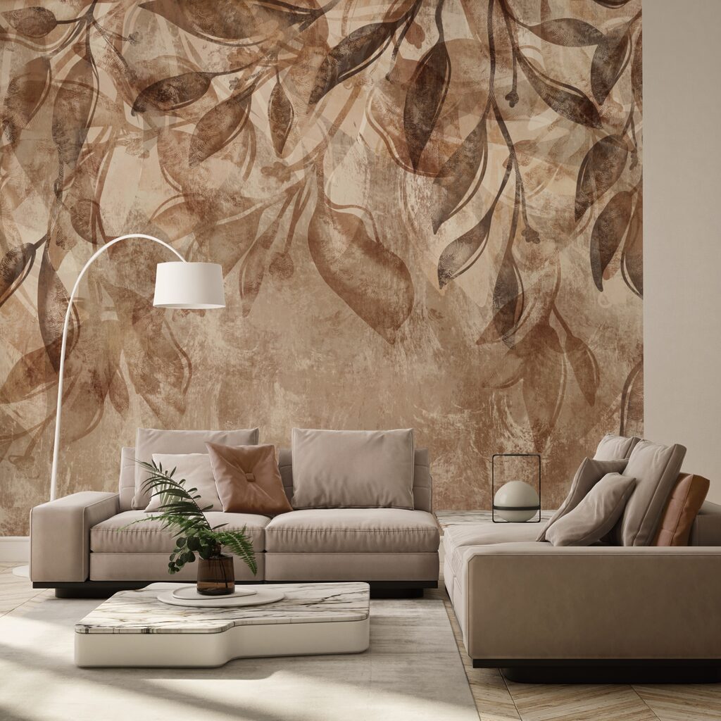 Hojas largas sobre beige — interior 2