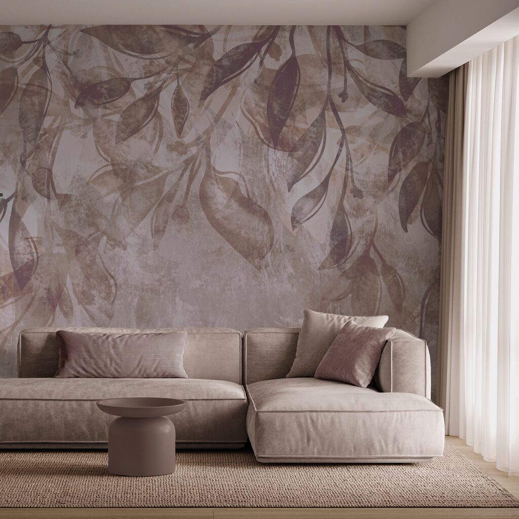 Hojas largas sobre beige — interior 1