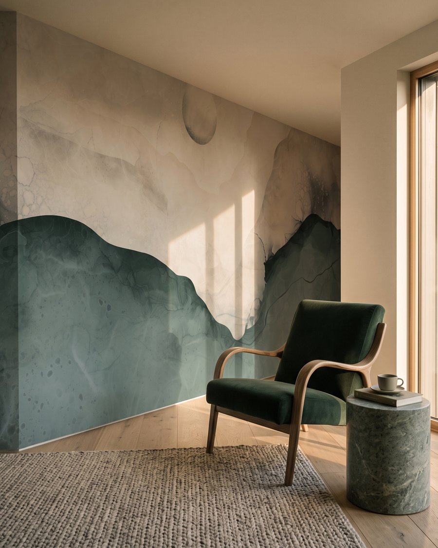 Luna sobre montañas fluidas — interior 4