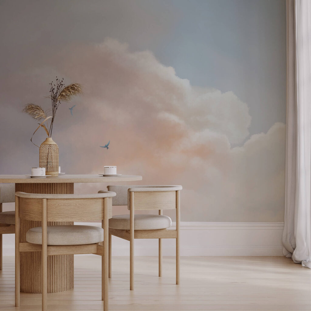 Nubes rosas sobre azul — interior 2