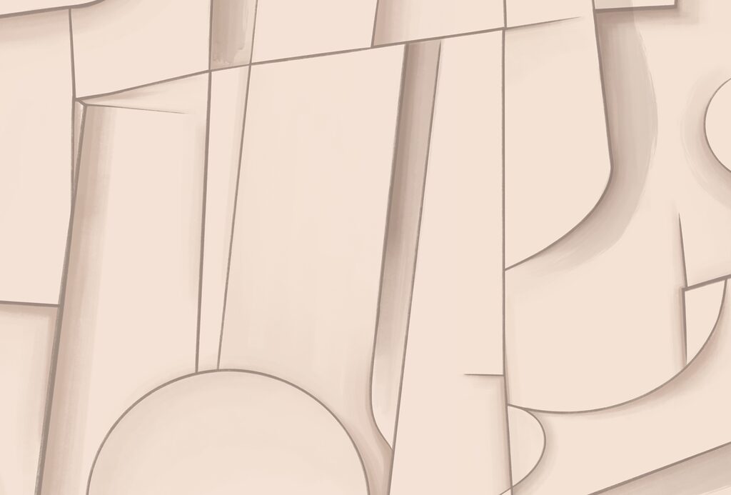 Formas curvas en melocotón — diseño completo