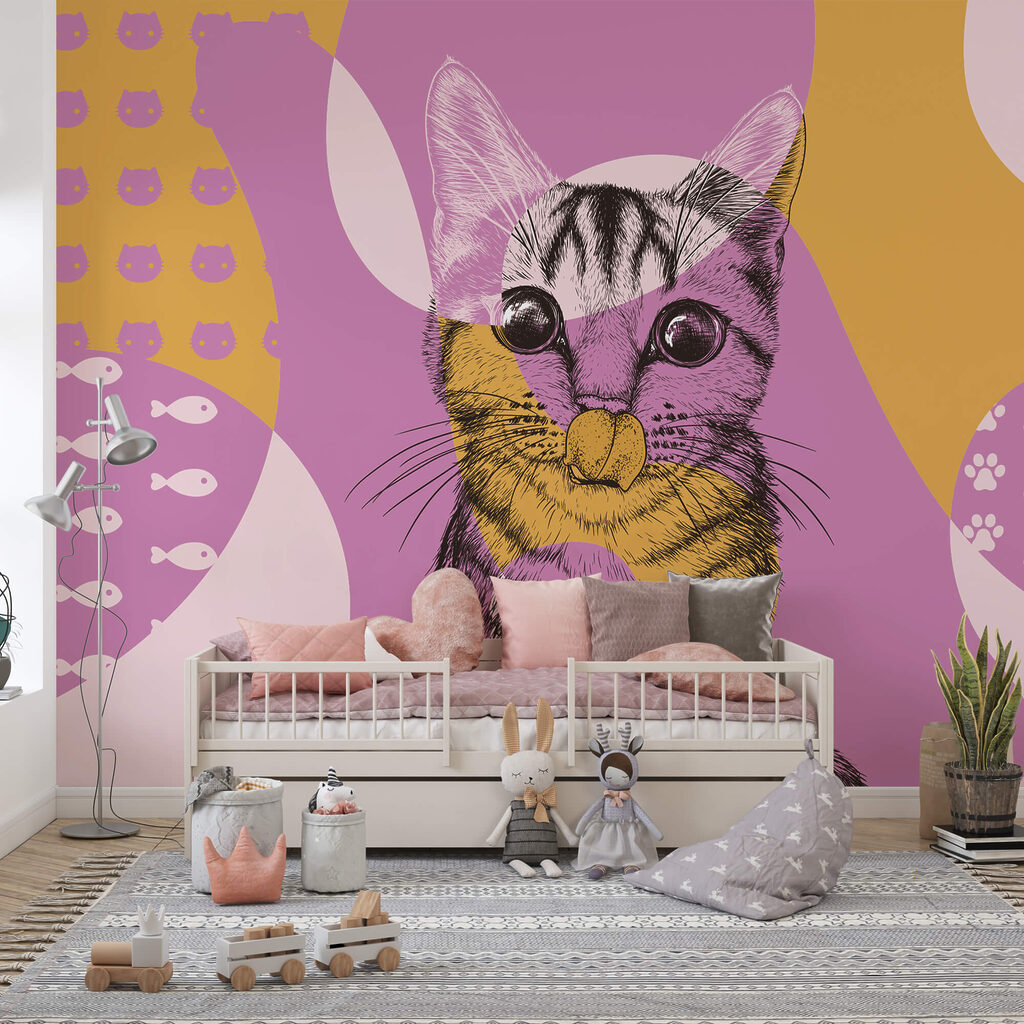 Gato de formas coloridas — interior 1