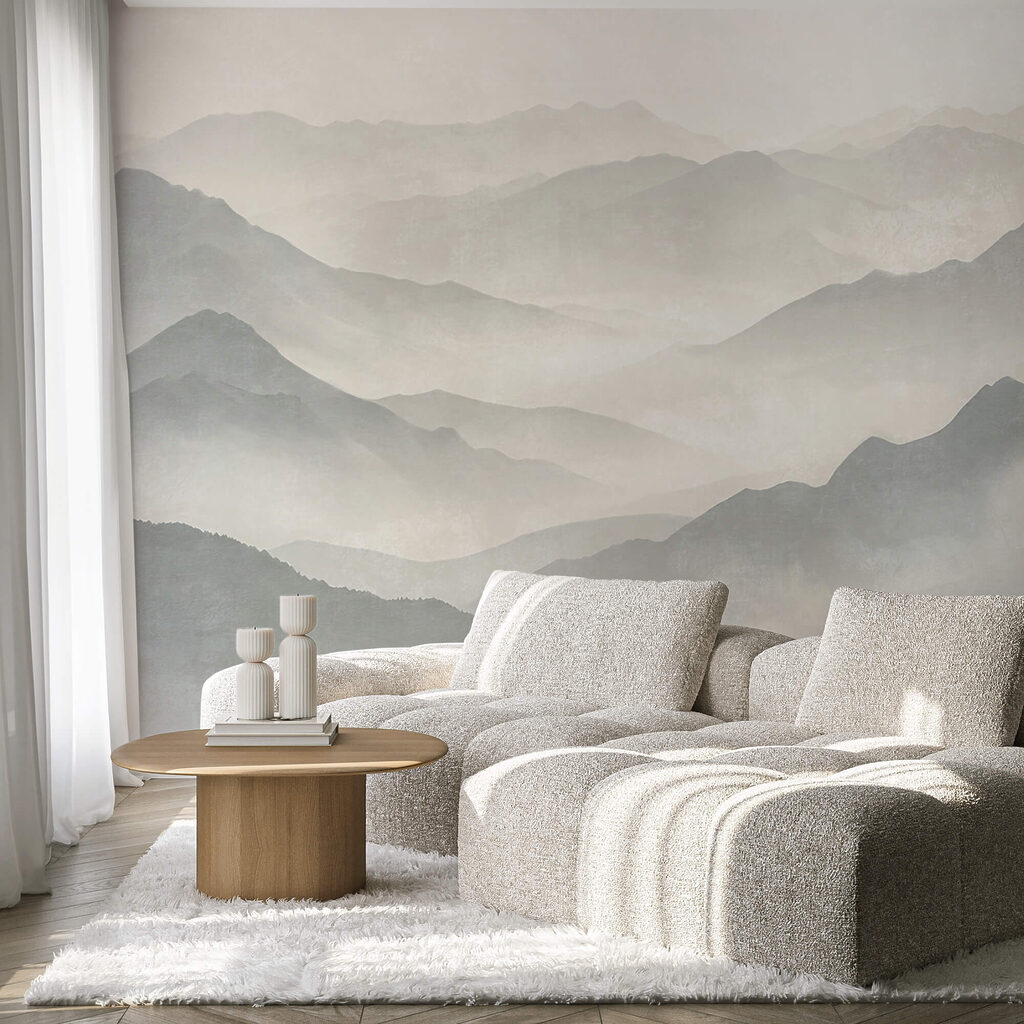 Crestas en la niebla en un interior