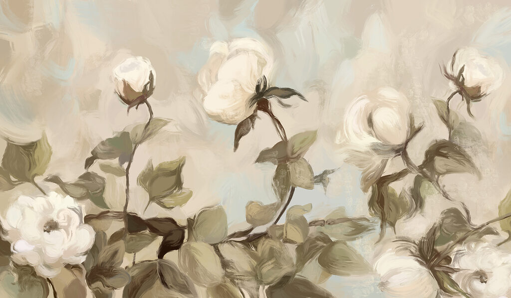 Rosas sobre fondo claro — diseño completo