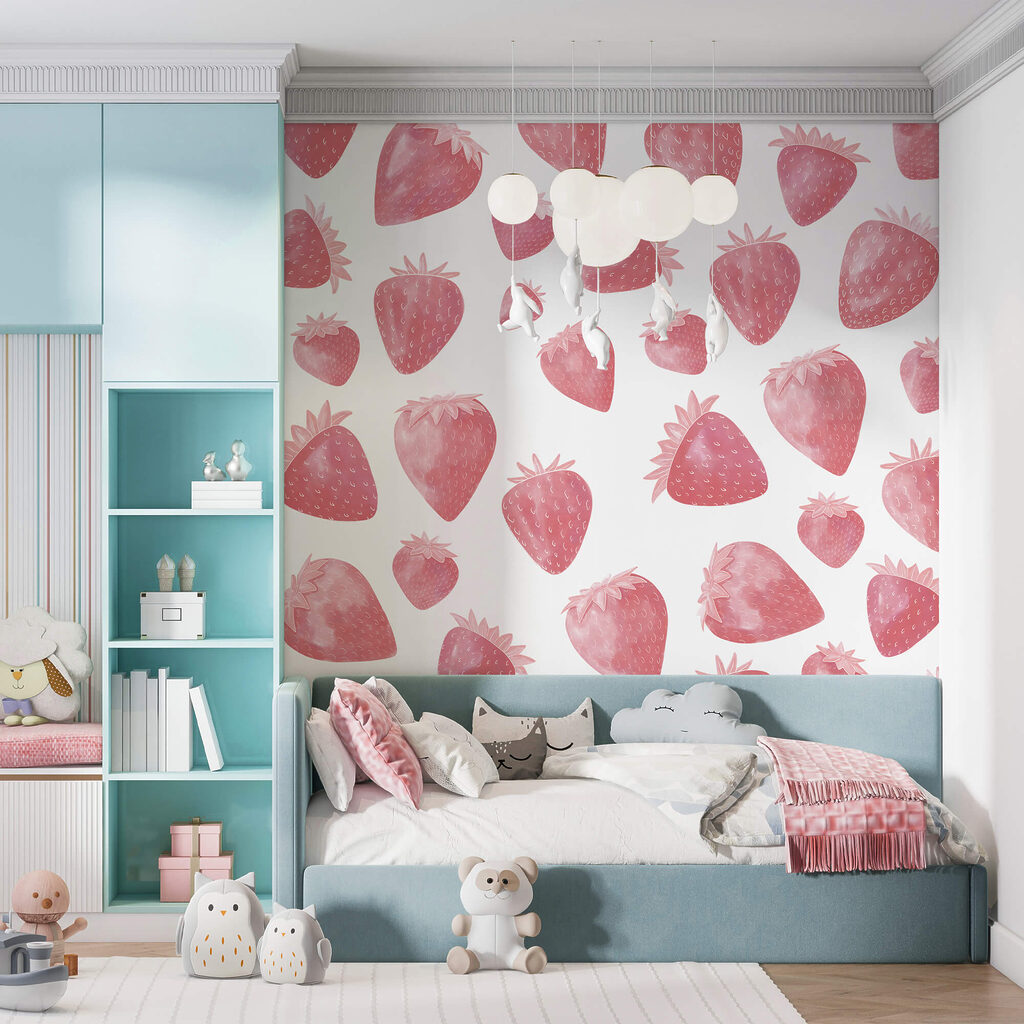 Patrón de fresas rosas — interior 2