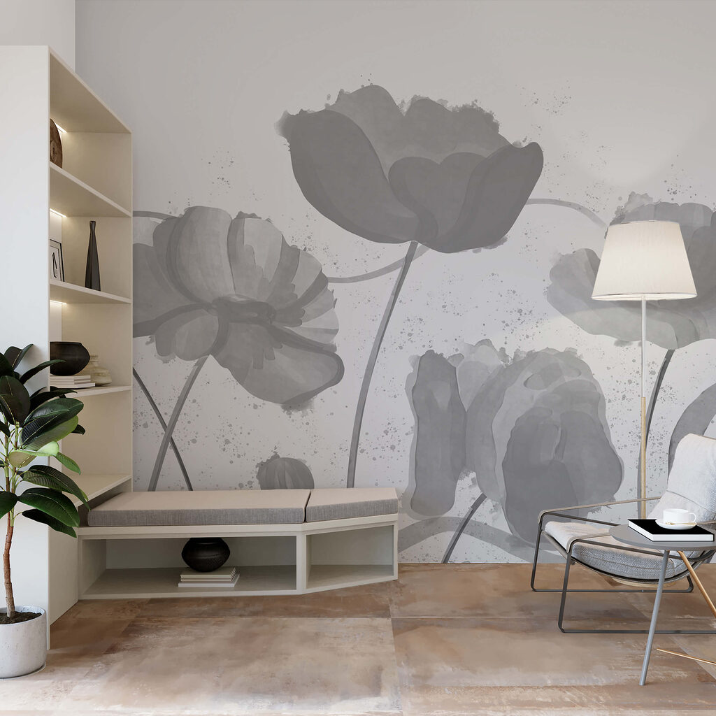Cálices azules sobre blanco — interior 1