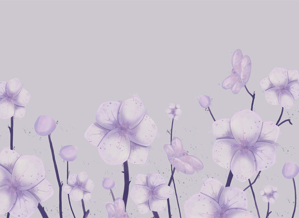 Flores delicadas en ramitas — diseño completo