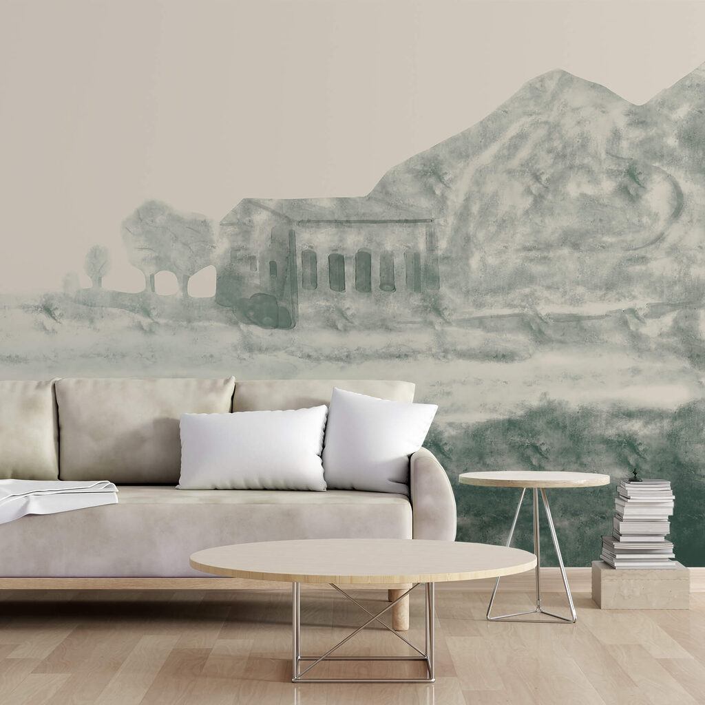 Edificio clásico entre rocas — interior 2