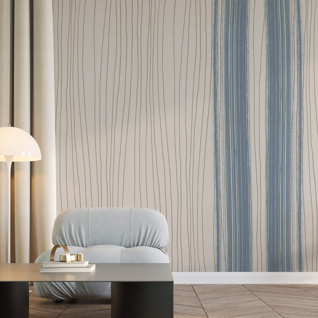 Rayas finas con azul — interior 2