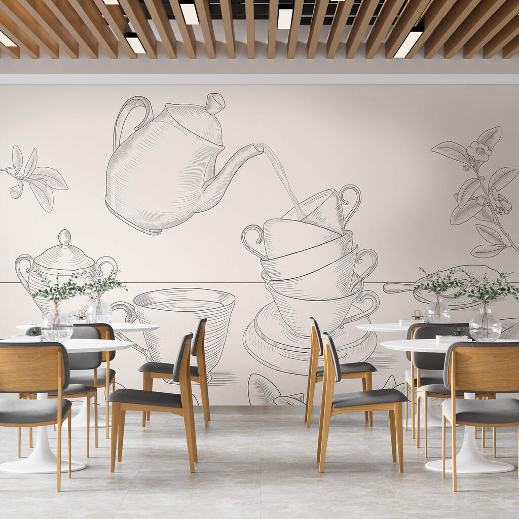 Tazas entre hojas — interior 2