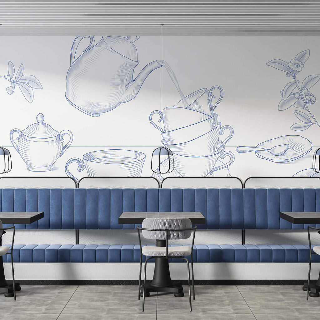 Tazas entre hojas — interior 1