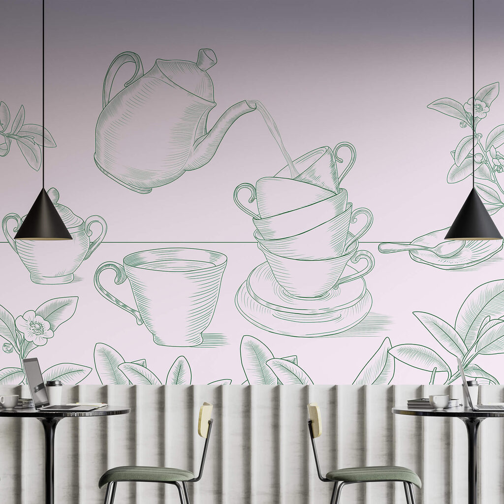 Tazas entre hojas — interior 1