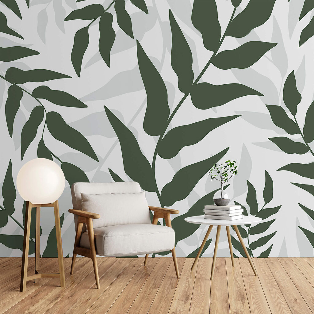 Hojas verdes sobre sombras — interior 2