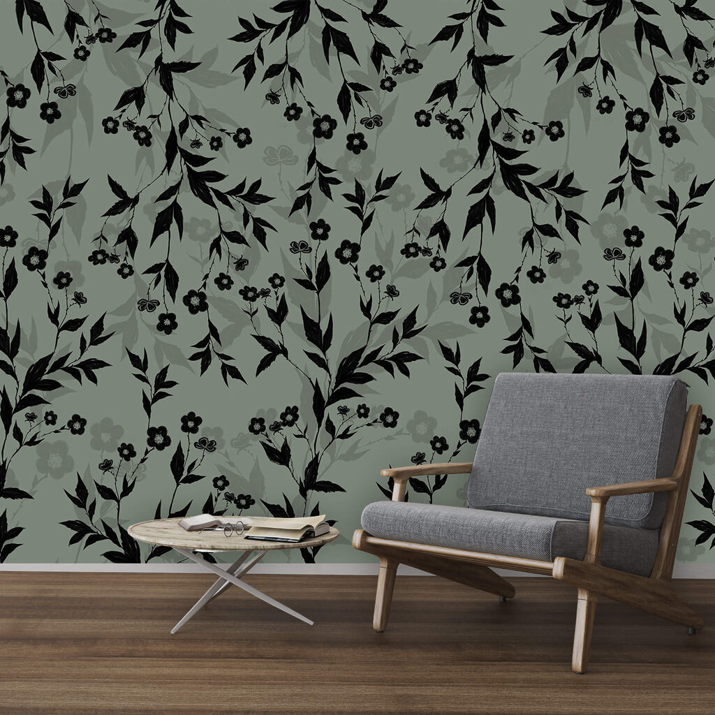 Ramitas negras sobre gris — interior 1