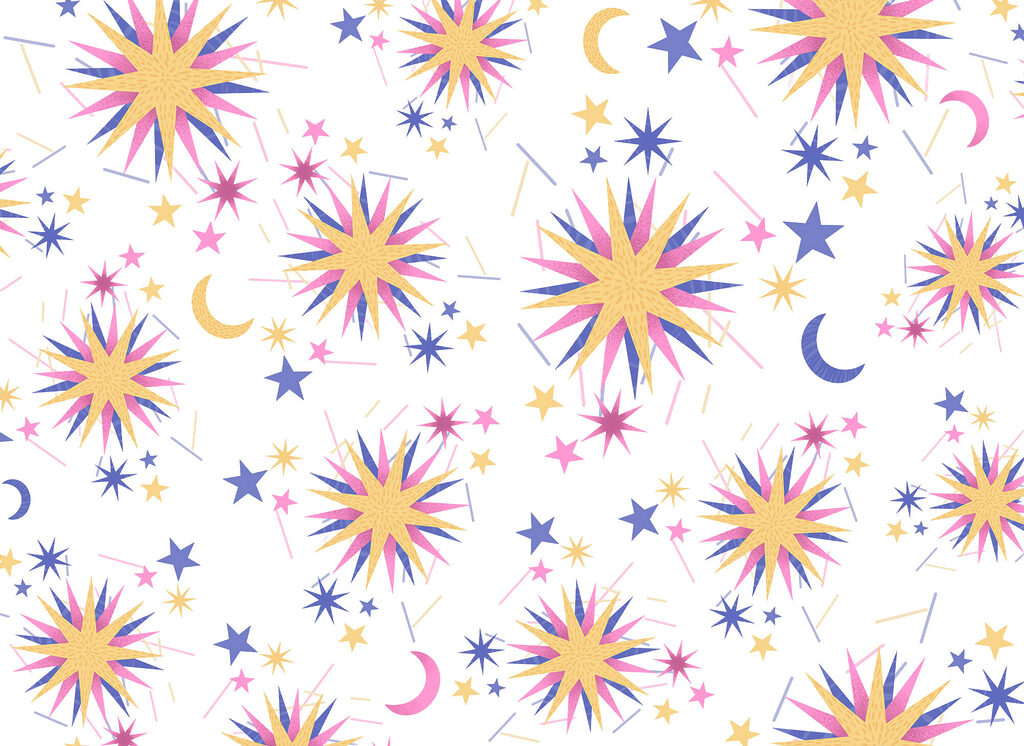 Estrellas de colores — diseño completo
