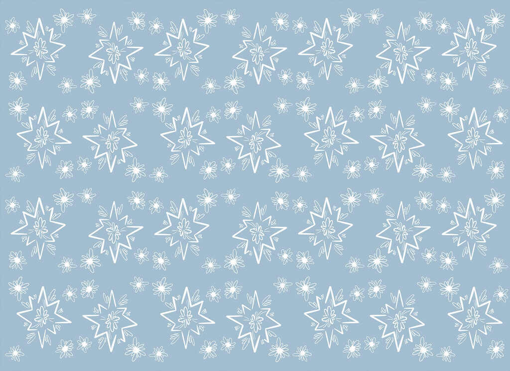 Estrellas blancas sobre azul — diseño completo