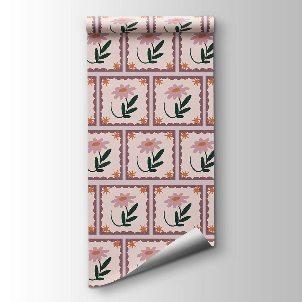 Hojas en cuadrados rosas — vista del producto