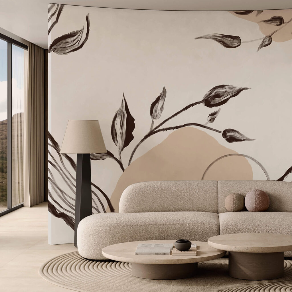 Hojas sobre líneas onduladas — interior 3