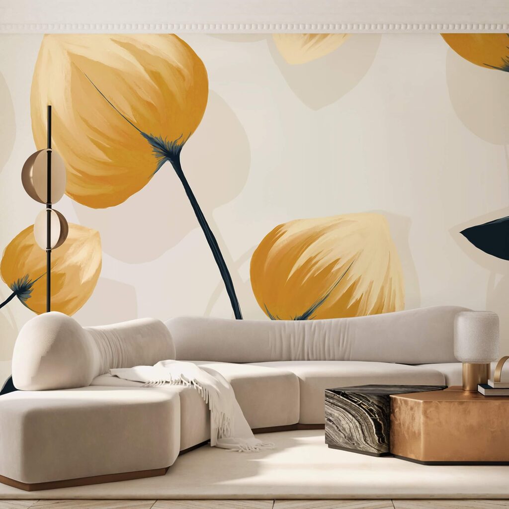 Flores amarillas, tallos oscuros — interior 1