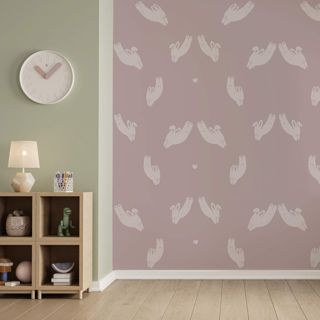 Conejitos con corazones en un interior
