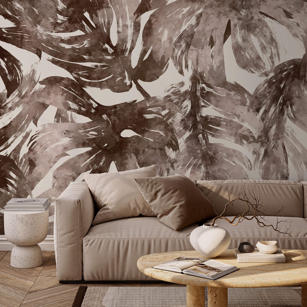 Monstera en pinceladas marrones — interior 2