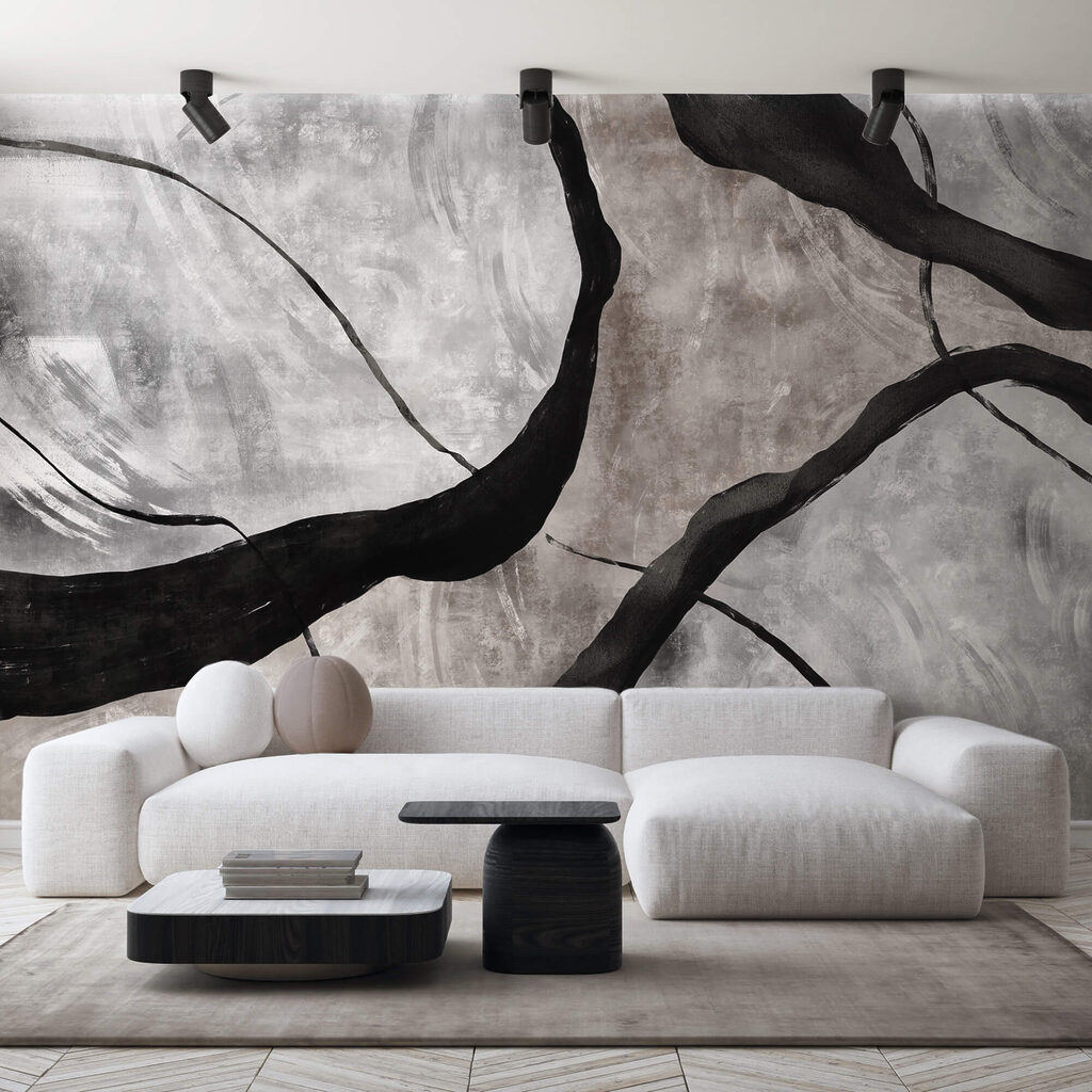 Ramas negras sobre gris — interior 2