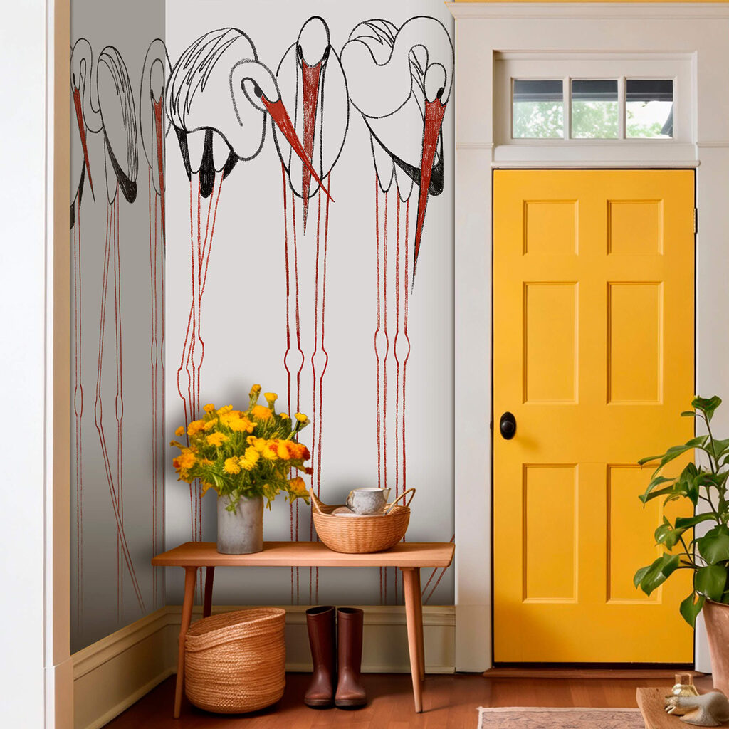 Pájaros sobre patas rojas — interior 3