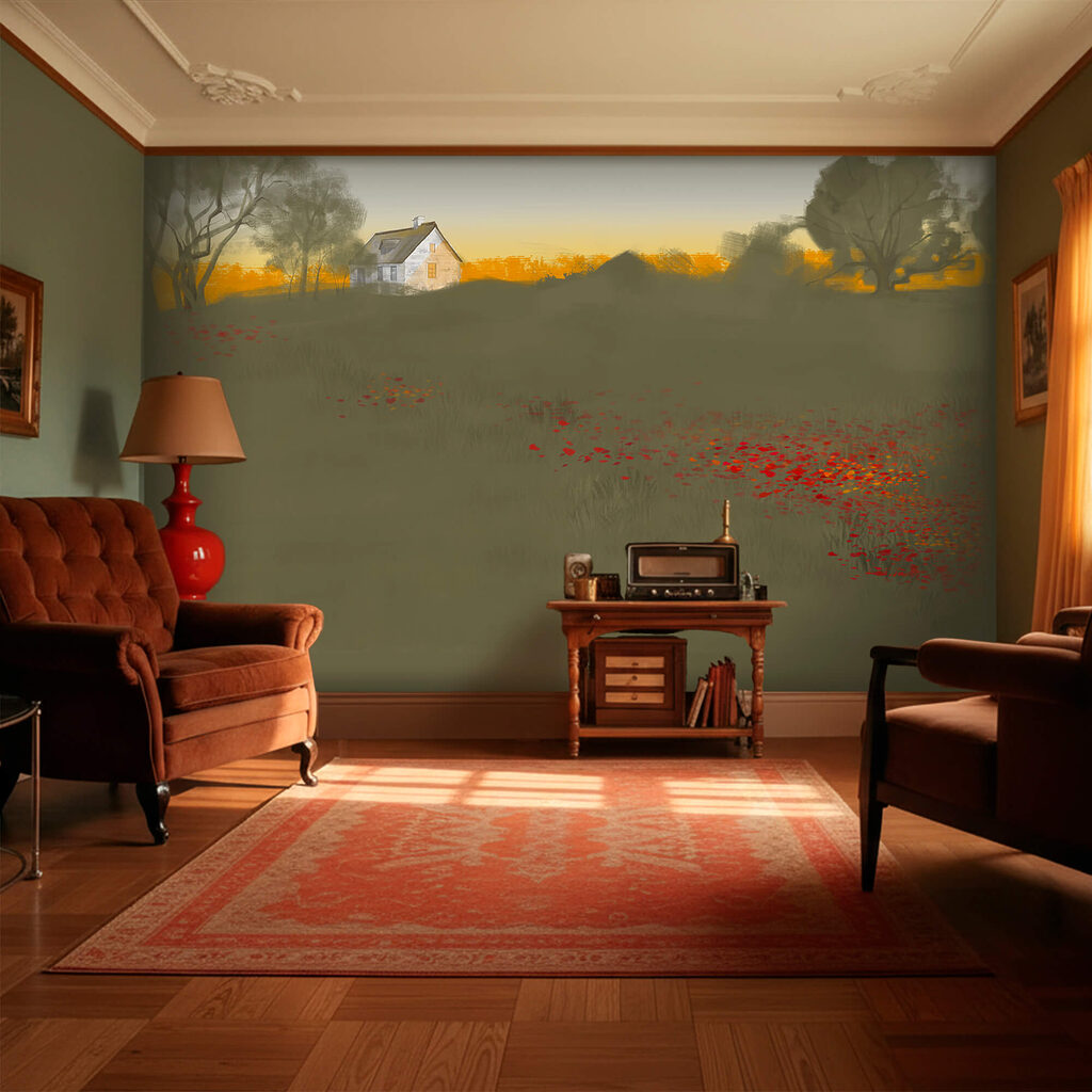 Casa blanca entre amapolas — interior 1
