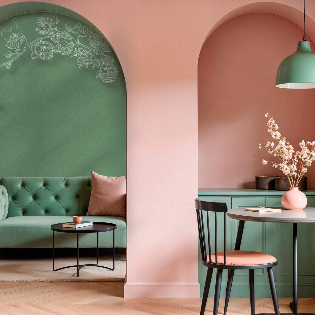 Flores en líneas verdes — interior 2