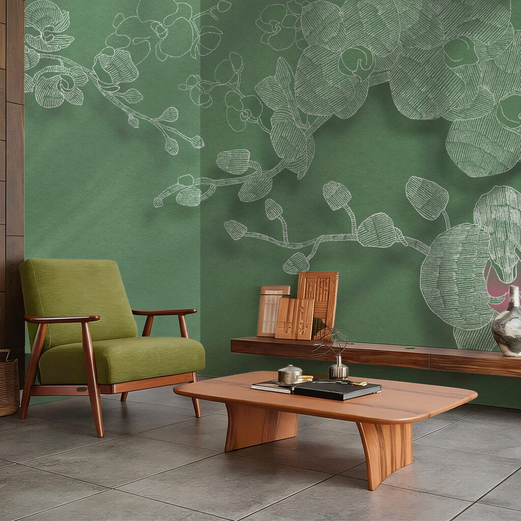 Flores en líneas verdes — interior 3