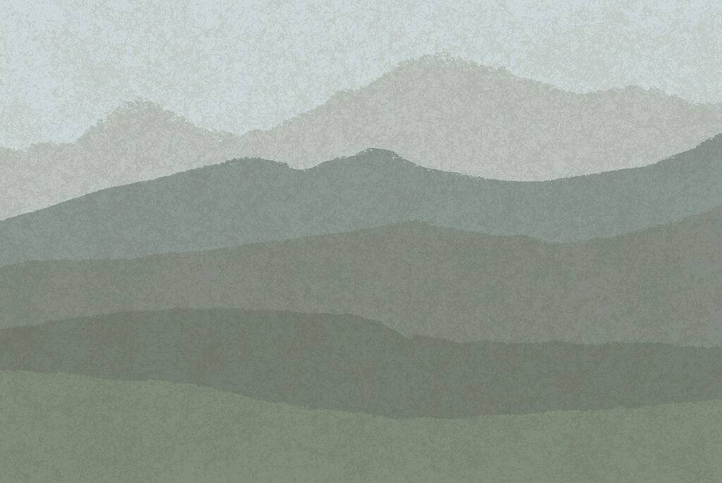 Montañas en capas verdes — diseño completo
