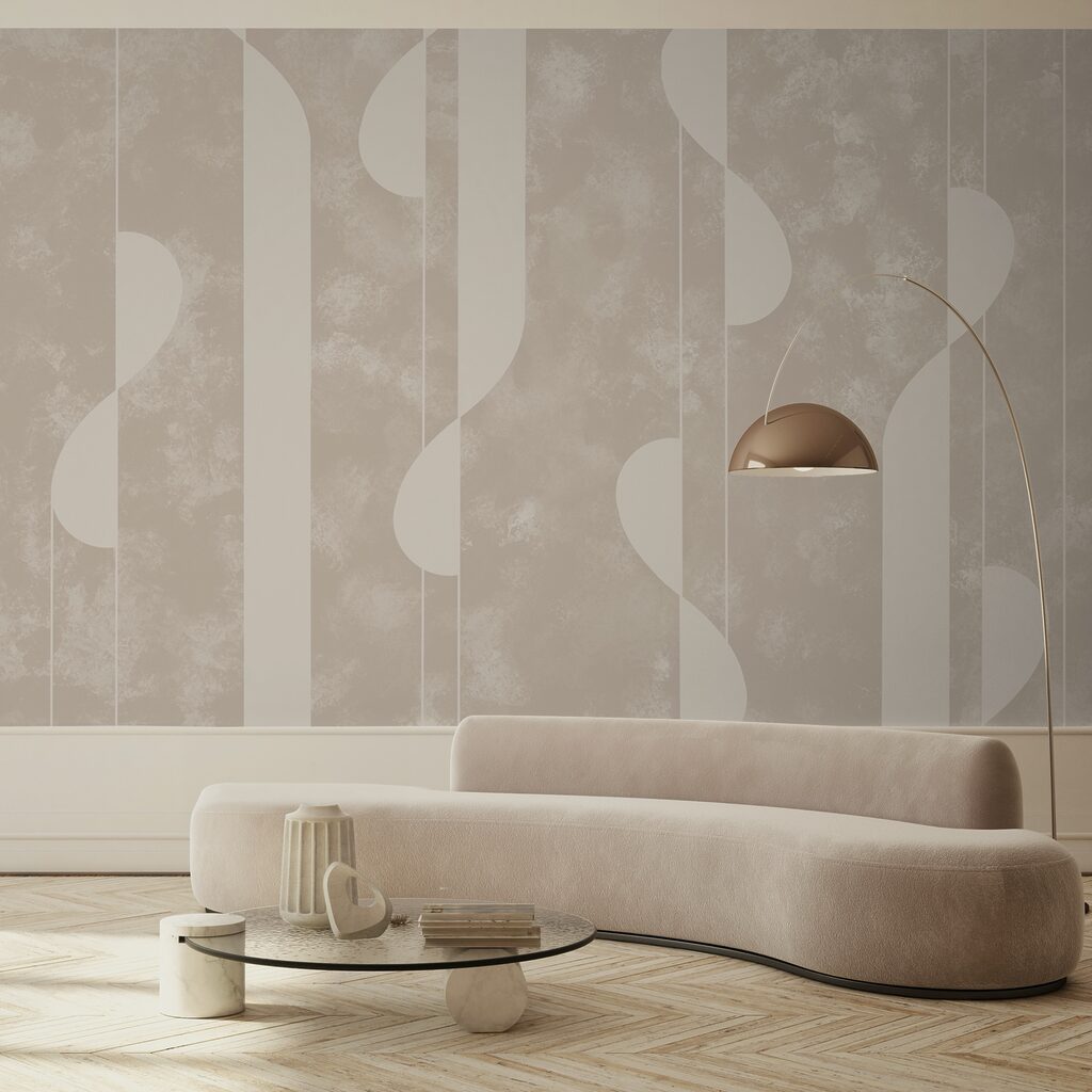 Curvas entre rayas verticales — interior 1