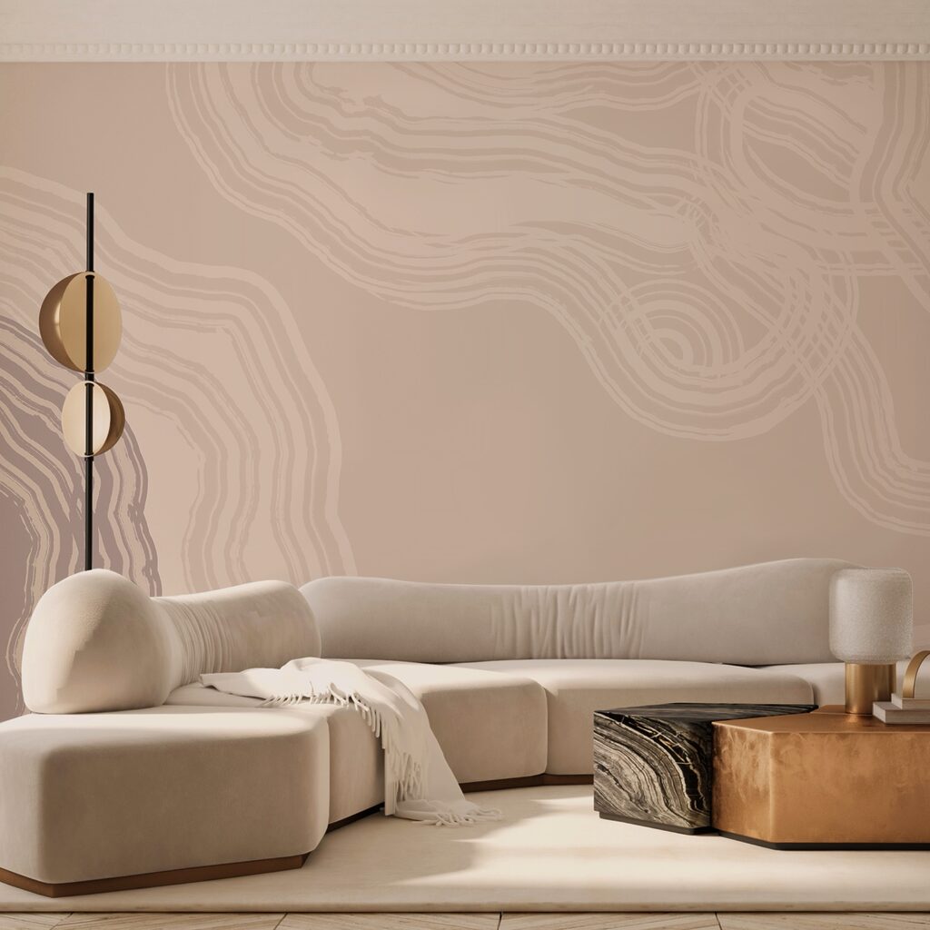 Líneas onduladas sobre rosa — interior 1