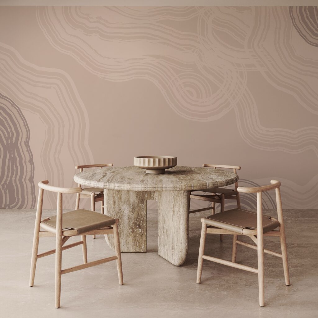 Líneas onduladas sobre rosa — interior 3