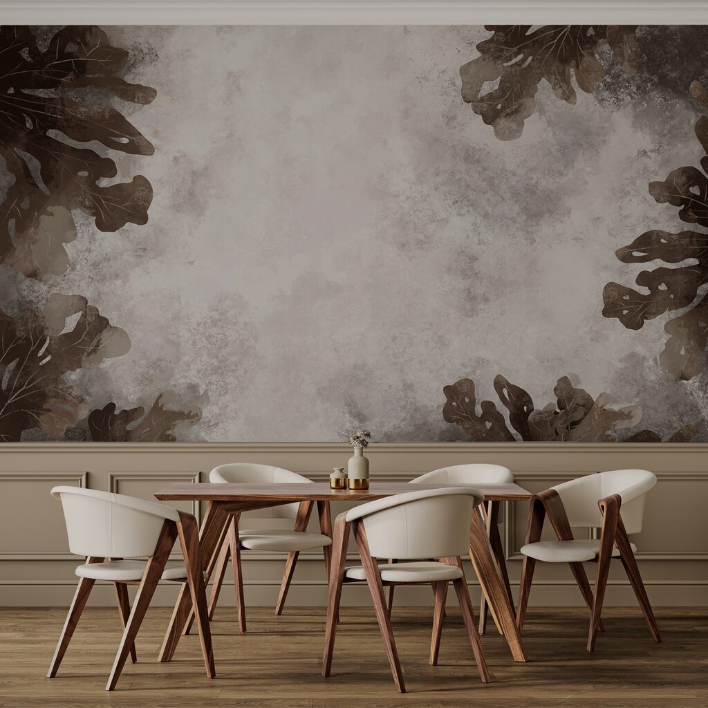 Hojas oscuras en neblina — interior 1