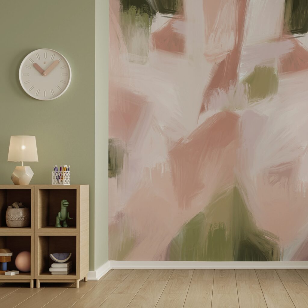 Pinceladas rosas y verdes — interior 2