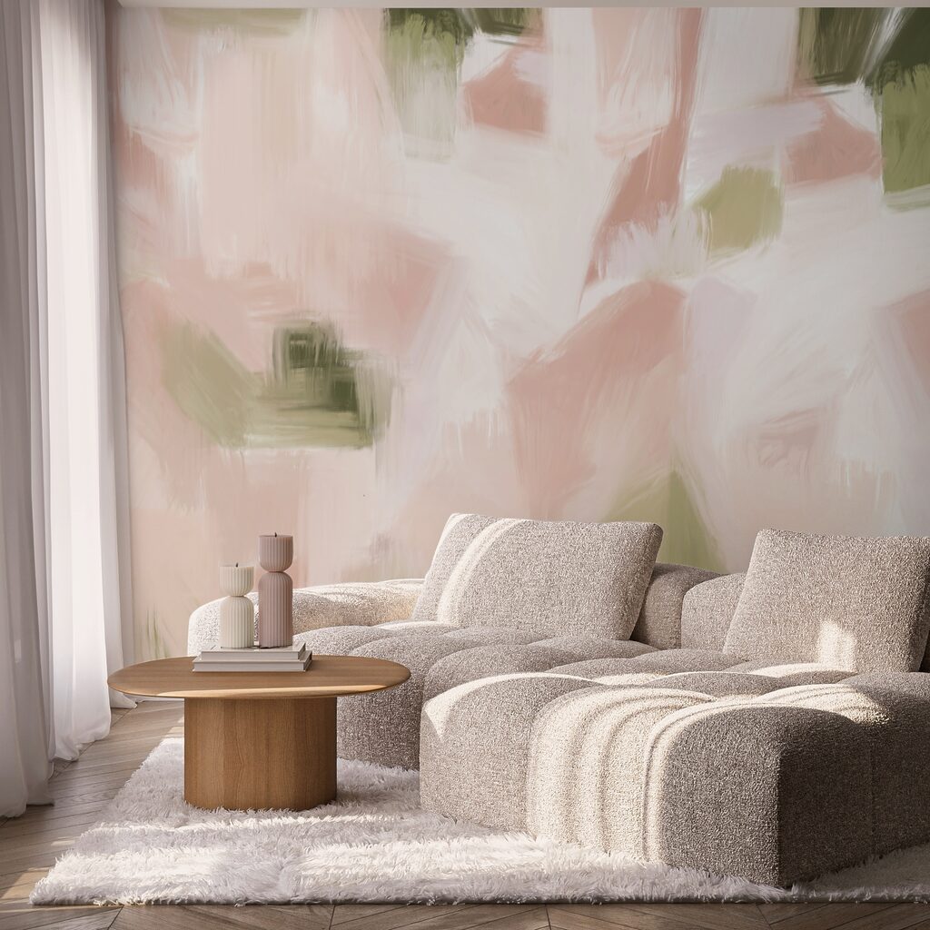 Pinceladas rosas y verdes — interior 2