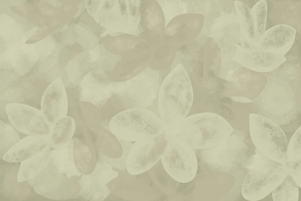 Flores verdes translúcidas — diseño completo