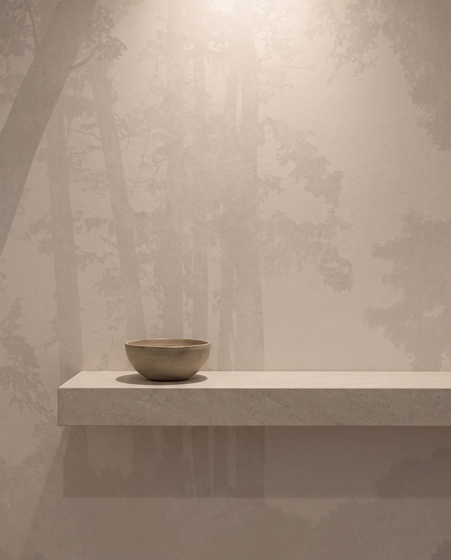 Bosque suave en neblina — detalle