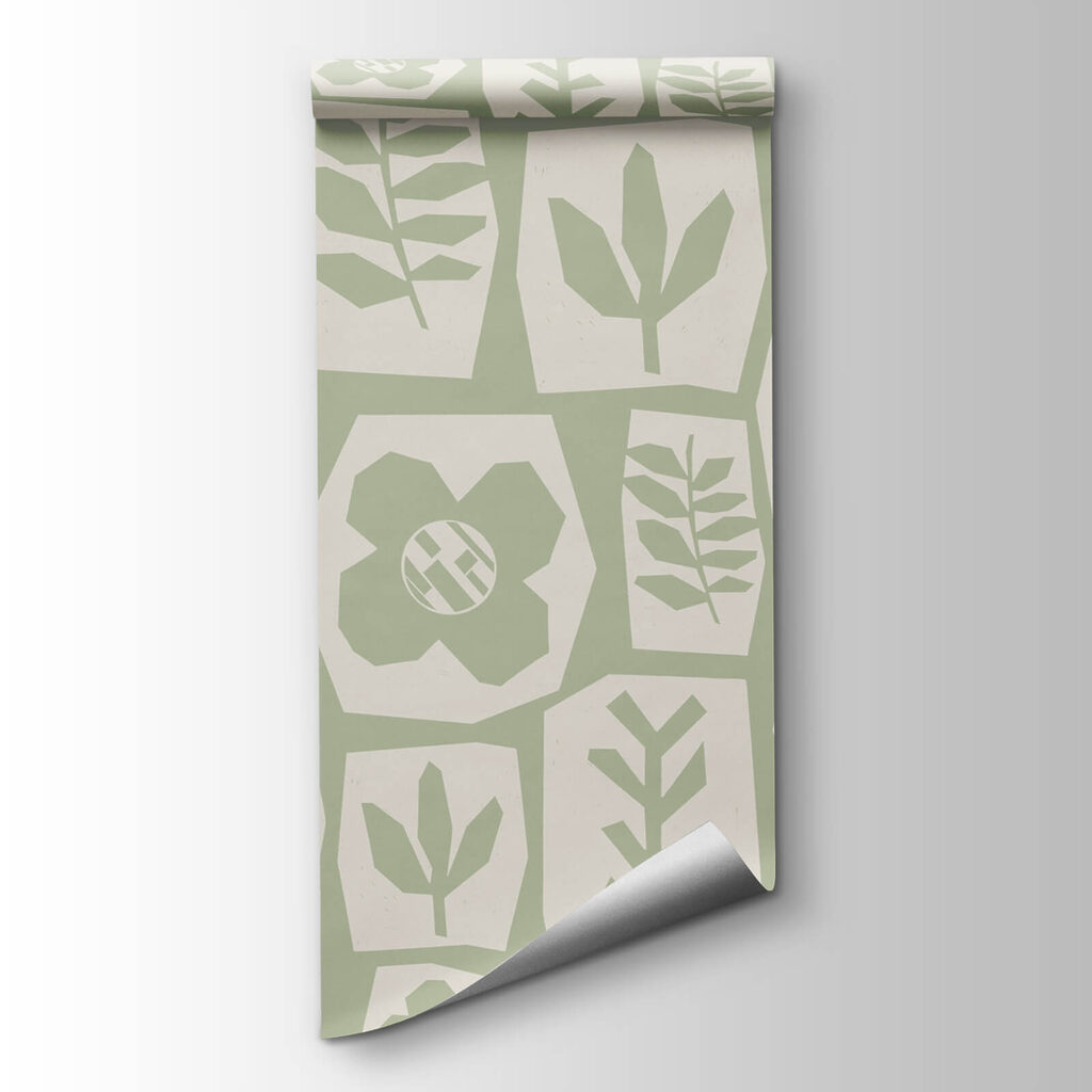 Flores en parches verdes — vista del producto