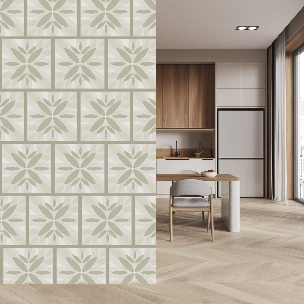 Azulejos verdes con flores — interior 3