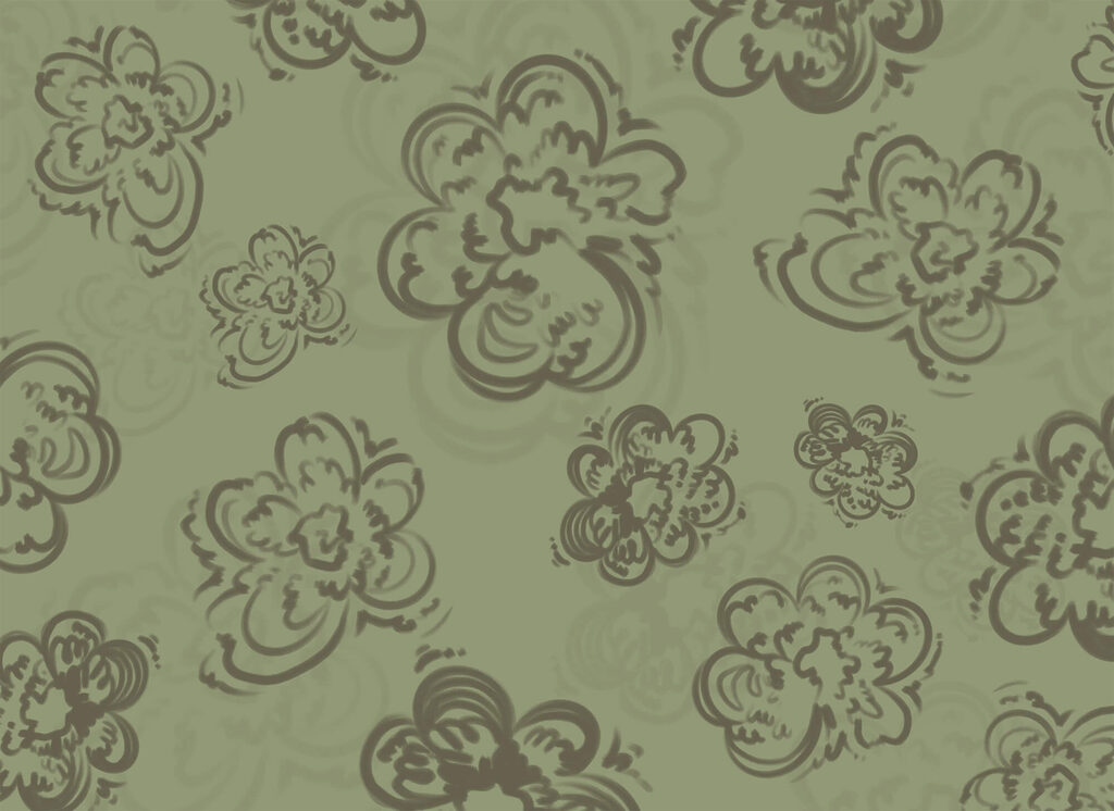 Contornos florales rizados — diseño completo