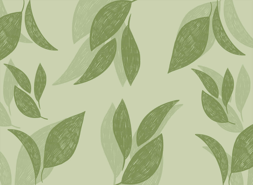 Pares de hojas verdes — diseño completo