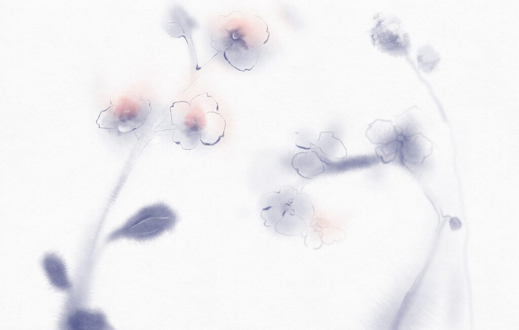 Flores en acuarela pálida — diseño completo