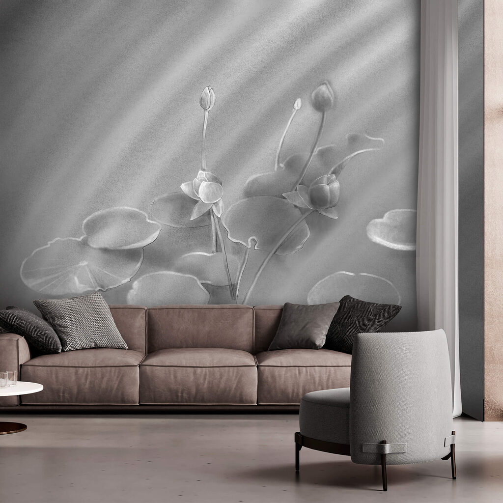 Flores bajo rayos diagonales — interior 1