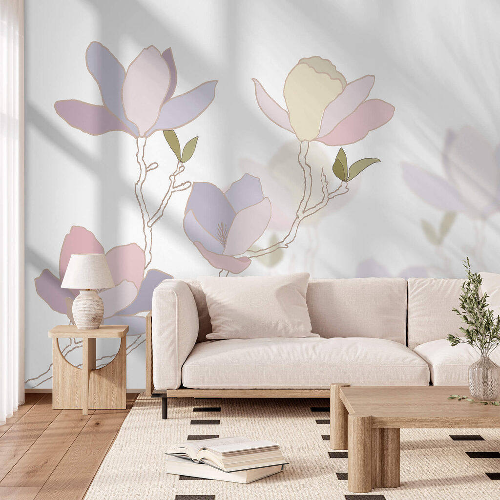 Magnolias sobre fondo blanco — interior 1