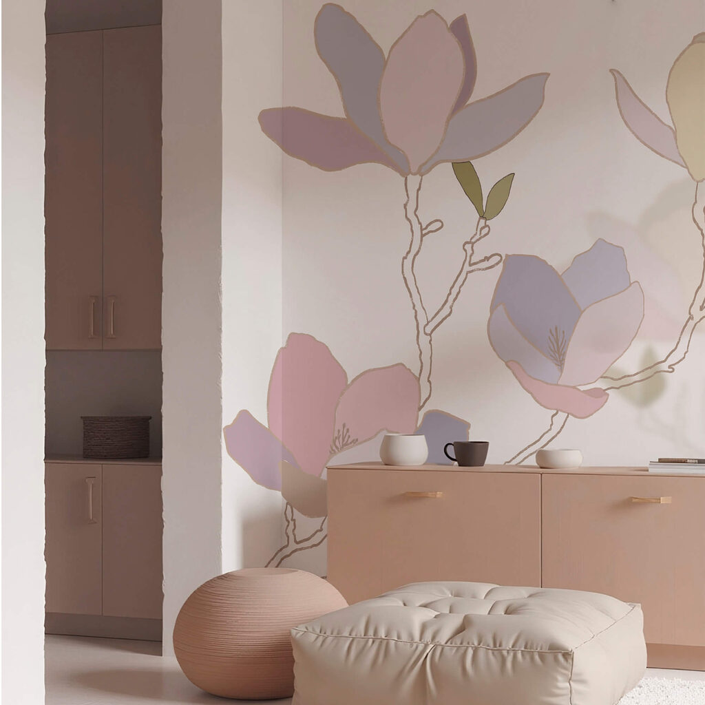 Magnolias sobre fondo blanco — interior 2