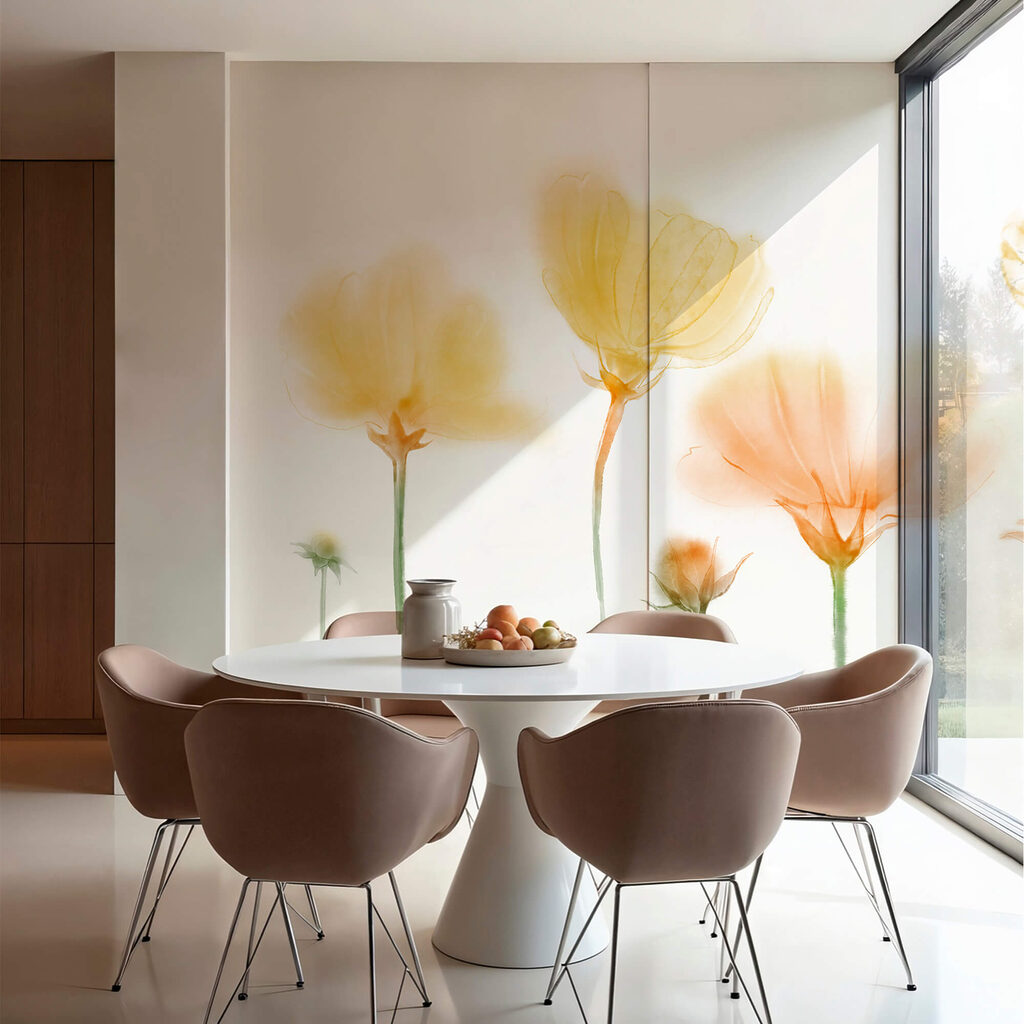 Flores amarillas sobre blanco — interior 1