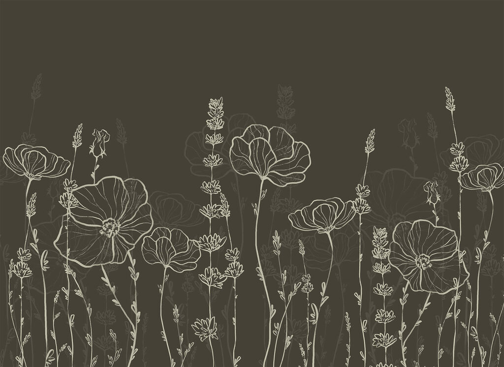 Líneas de flores finas — diseño completo
